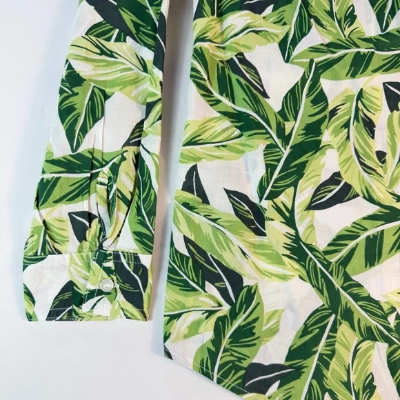 J. Mcglaughlin Lois Blouse Tropical Leaves Size Small EUC - Picture 8 of 9